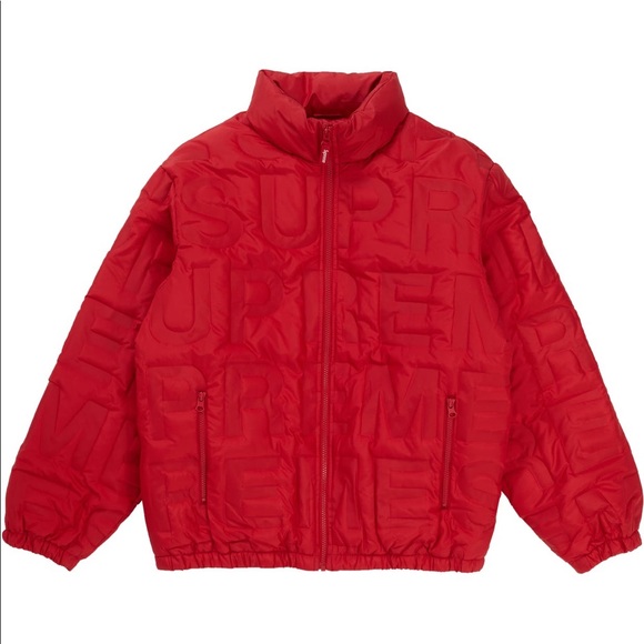 supreme red puffer jacket